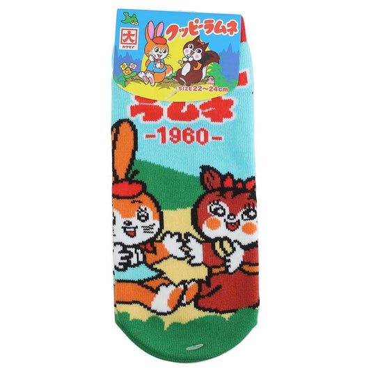 レディースソックス ジャガード 女性用靴下 クッピーラムネ レトロ お菓子パッケージ ジェイズプランニング かわいい メール便可