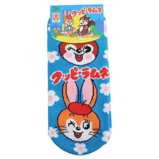 レディースソックス ジャガード 女性用靴下 クッピーラムネ フェイス お菓子パッケージ ジェイズプランニング かわいい メール便可