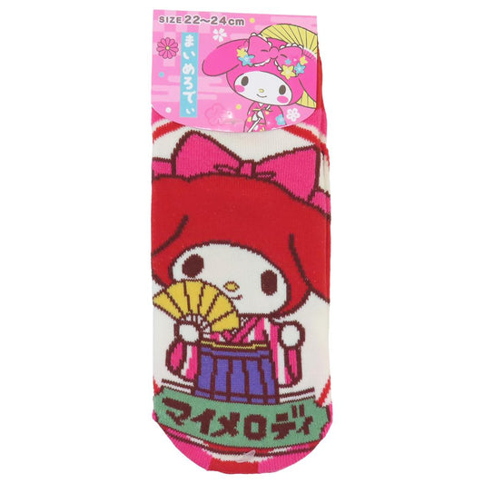ジャガードソックス 女性用靴下 マイメロディ 和柄 ロマン サンリオ ジェイズプランニング レディースソックス メール便可