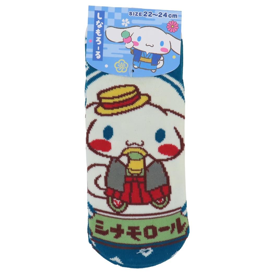 ジャガードソックス 女性用靴下 シナモロール 和柄 ロマン サンリオ ジェイズプランニング レディースソックス メール便可