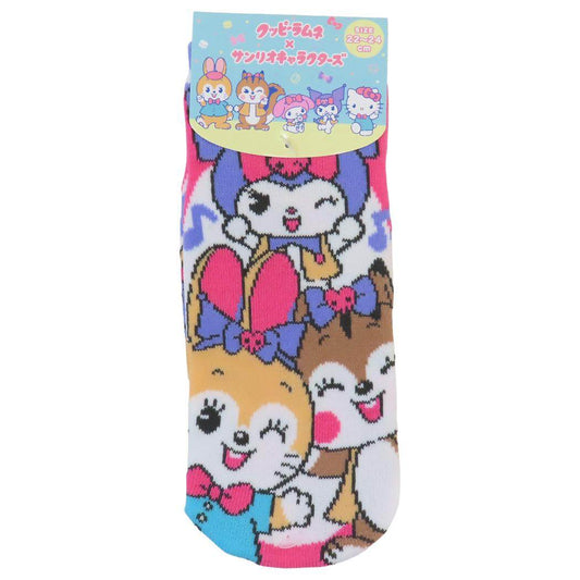 ジャガードソックス 女性用靴下 クッピーラムネxクロミ サンリオ ジェイズプランニング レディースソックス お菓子パッケージ メール便可