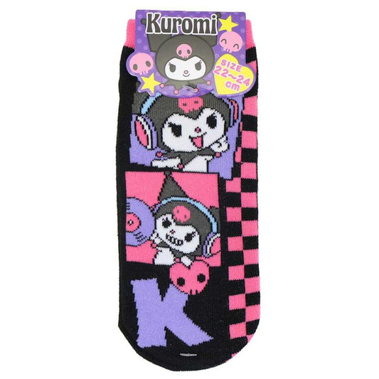 クロミ 女性用靴下 ジャガードソックス アイコンロゴ サンリオ ジェイズプランニング レディースソックス キャラクター グッズ メール便可 シネマコレクション