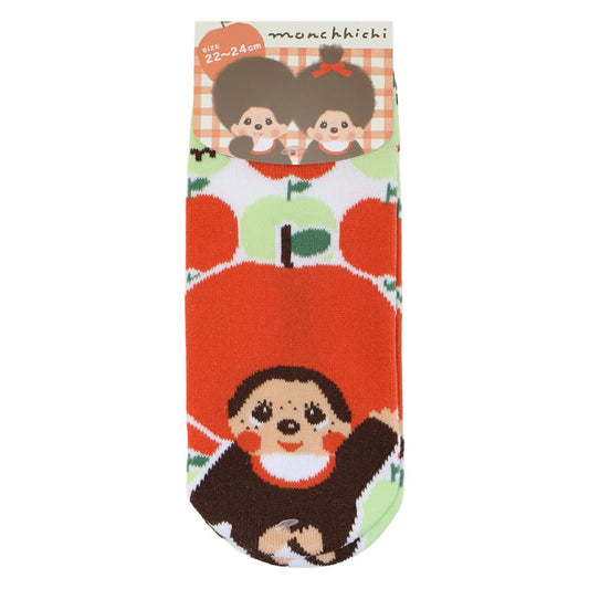 モンチッチ 女性用靴下 ジャガードソックス アップル ジェイズプランニング レディースソックス キャラクター グッズ メール便可 シネマコレクション