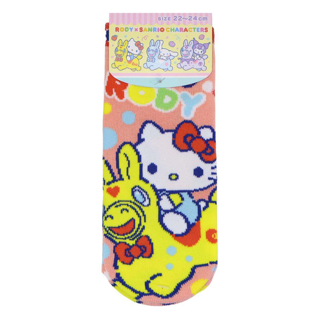 RODYxハローキティ 女性用靴下 ジャガードソックス サンリオ ジェイズプランニング レディースソックス キャラクター グッズ メール便可 シネマコレクション