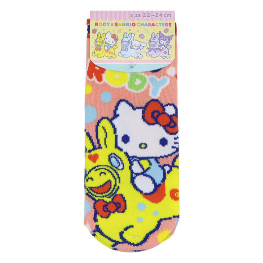RODYxハローキティ 女性用靴下 ジャガードソックス サンリオ ジェイズプランニング レディースソックス キャラクター グッズ メール便可 シネマコレクション