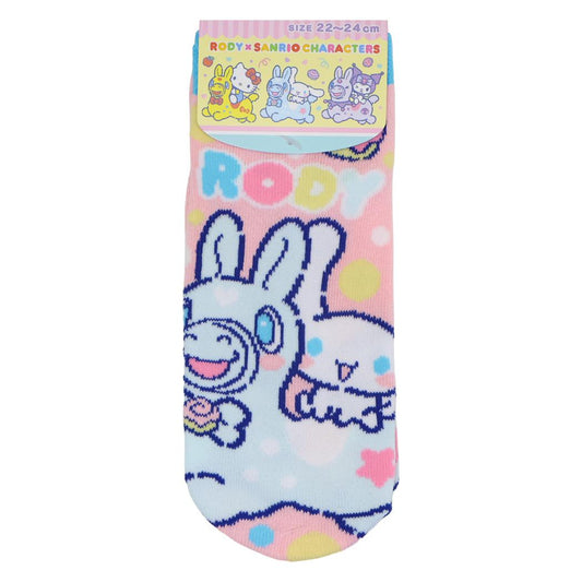 RODYxシナモロール 女性用靴下 ジャガードソックス サンリオ ジェイズプランニング レディースソックス キャラクター グッズ メール便可 シネマコレクション