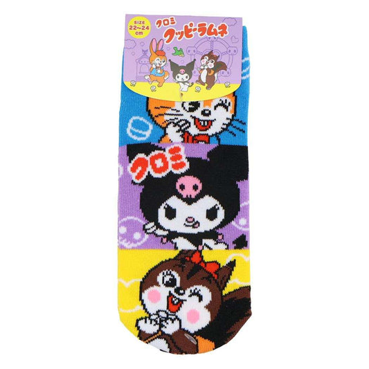 クッピーラムネxクロミ 女性用靴下 ジャガードソックス ビビッド サンリオ ジェイズプランニング レディースソックス キャラクター グッズ メール便可 シネマコレクション