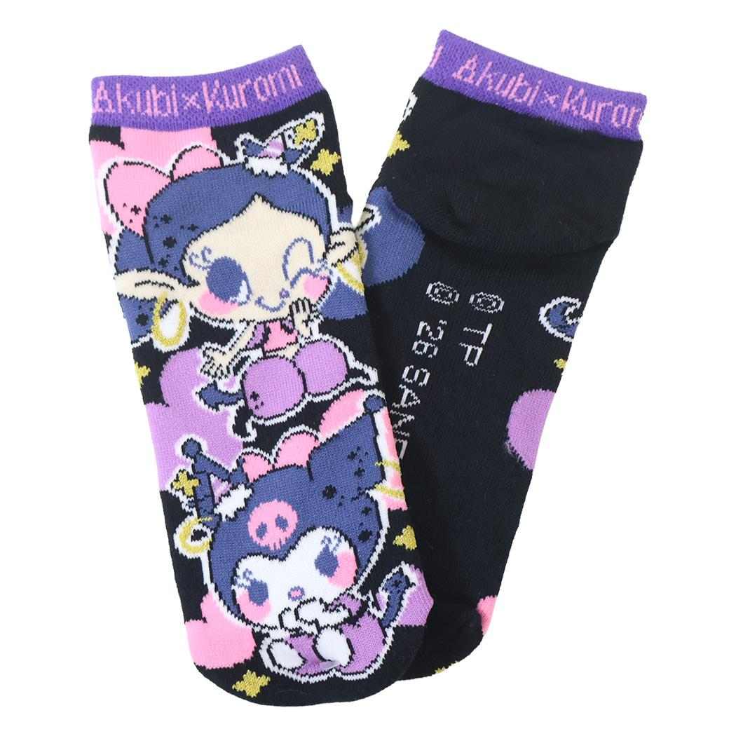 アクビxクロミ レディースソックス 女性用靴下 ソックス 22-24cm ハート サンリオ ジェイズプランニング