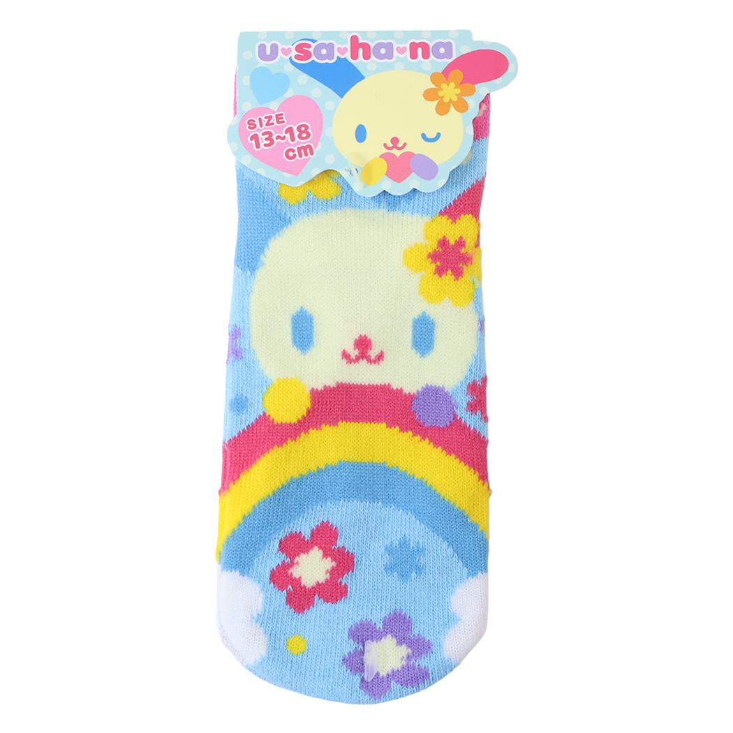 ウサハナ 子供用靴下 キッズソックス 13-18cm レインボー サンリオ ジェイズプランニング