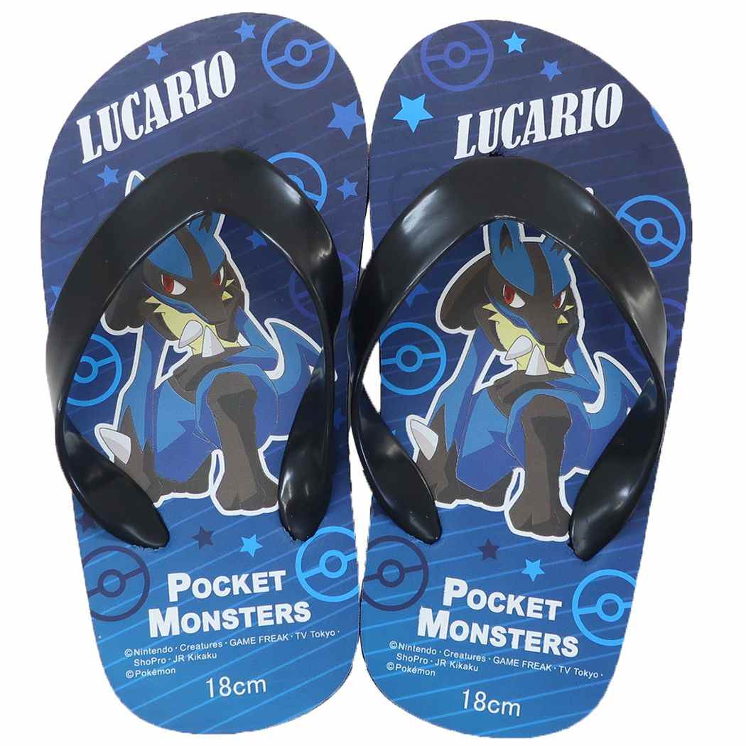 ビーチサンダル 子供用サンダル ポケットモンスター ルカリオ ブルー ポケモン ジェイズプランニング キッズ こども 子ども