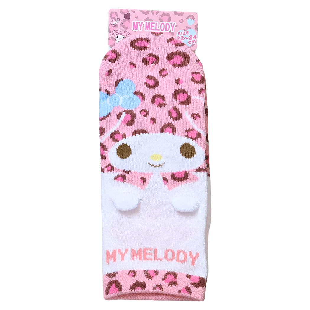 サンリオ 靴下 耳付きソックス 大人用 サイズ22～24cm マイメロディ レオパード Sanrio ジェイズプランニング