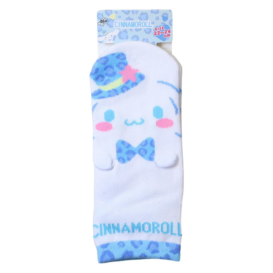 サンリオ 靴下 耳付きソックス 大人用 サイズ22～24cm シナモロール レオパード Sanrio ジェイズプランニング