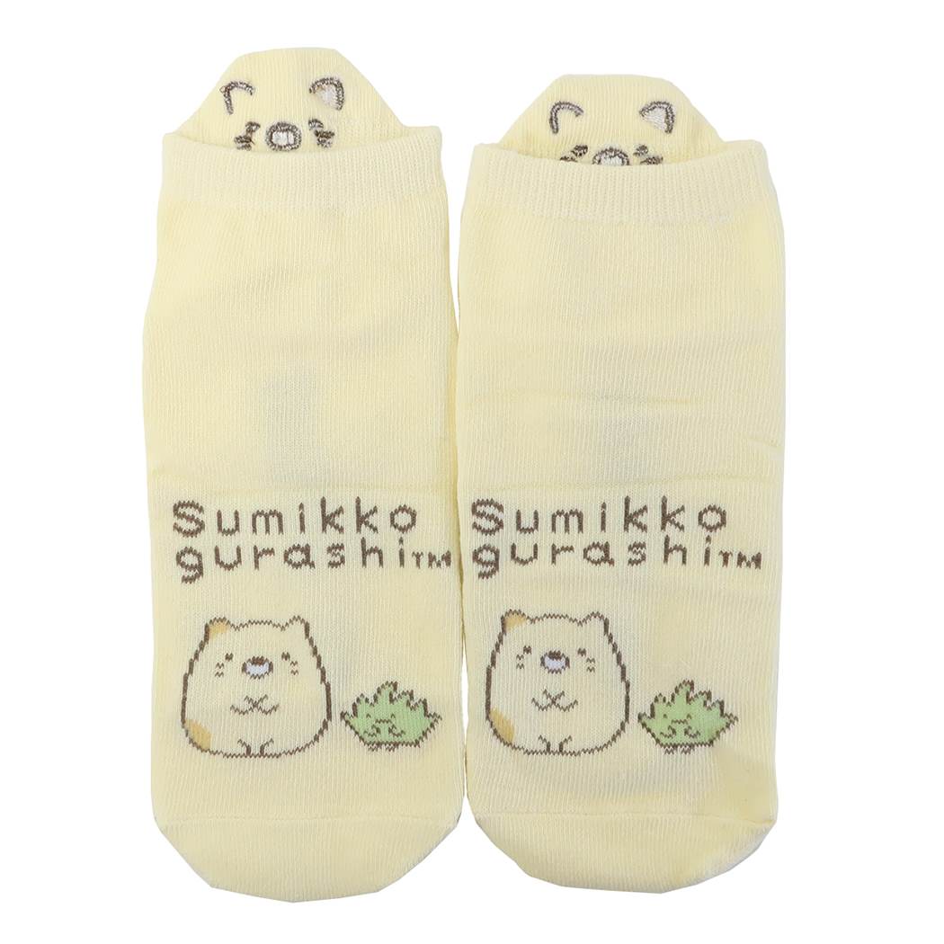 レディースぬいぐるみ刺しゅうソックス 女性用靴下 すみっコぐらし ねこ サンエックス ジェイズプランニング かわいい <br><br>