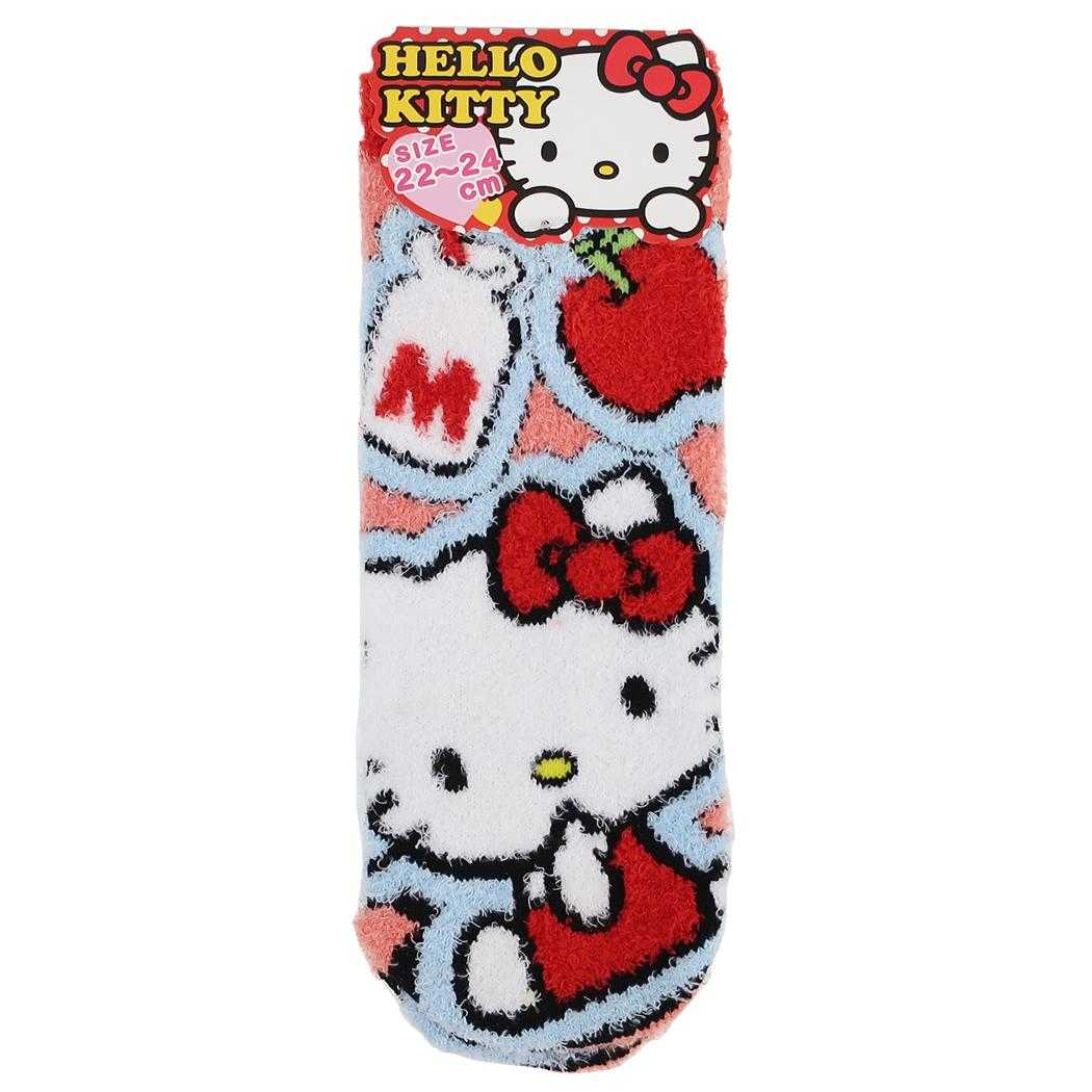 サンリオ 女性用防寒靴下 もこもこルームソックス 22～24cm ハローキティ/ステッカー sanrio ジェイズプランニング