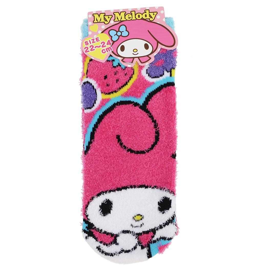 サンリオ 女性用防寒靴下 もこもこルームソックス 22～24cm マイメロディ/デコレーション sanrio ジェイズプランニング