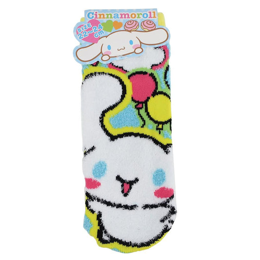 サンリオ 女性用防寒靴下 もこもこルームソックス 22～24cm シナモロール/デコレーション sanrio ジェイズプランニング