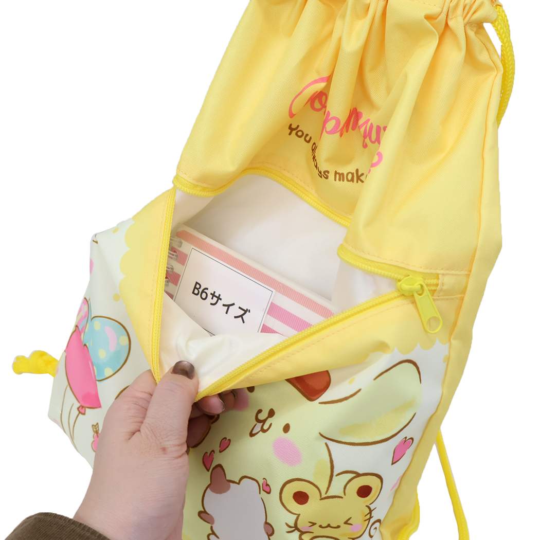 巾着ナップサック ナップサック ポムポムプリン ハグ[学童] サンリオ ジェイズプランニング 体操服かばん 新学期準備雑貨 抗菌 撥水 メール便可