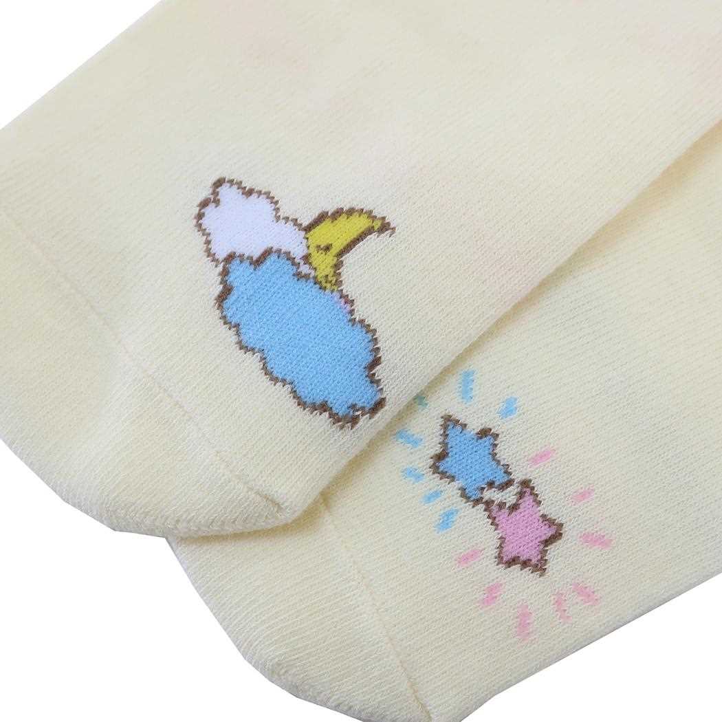 刺繍ヒールソックス レディース 女性用靴下 リトルツインスターズ キキ＆ララ フレンズ サンリオ ジェイズプランニング かわいい メール便可