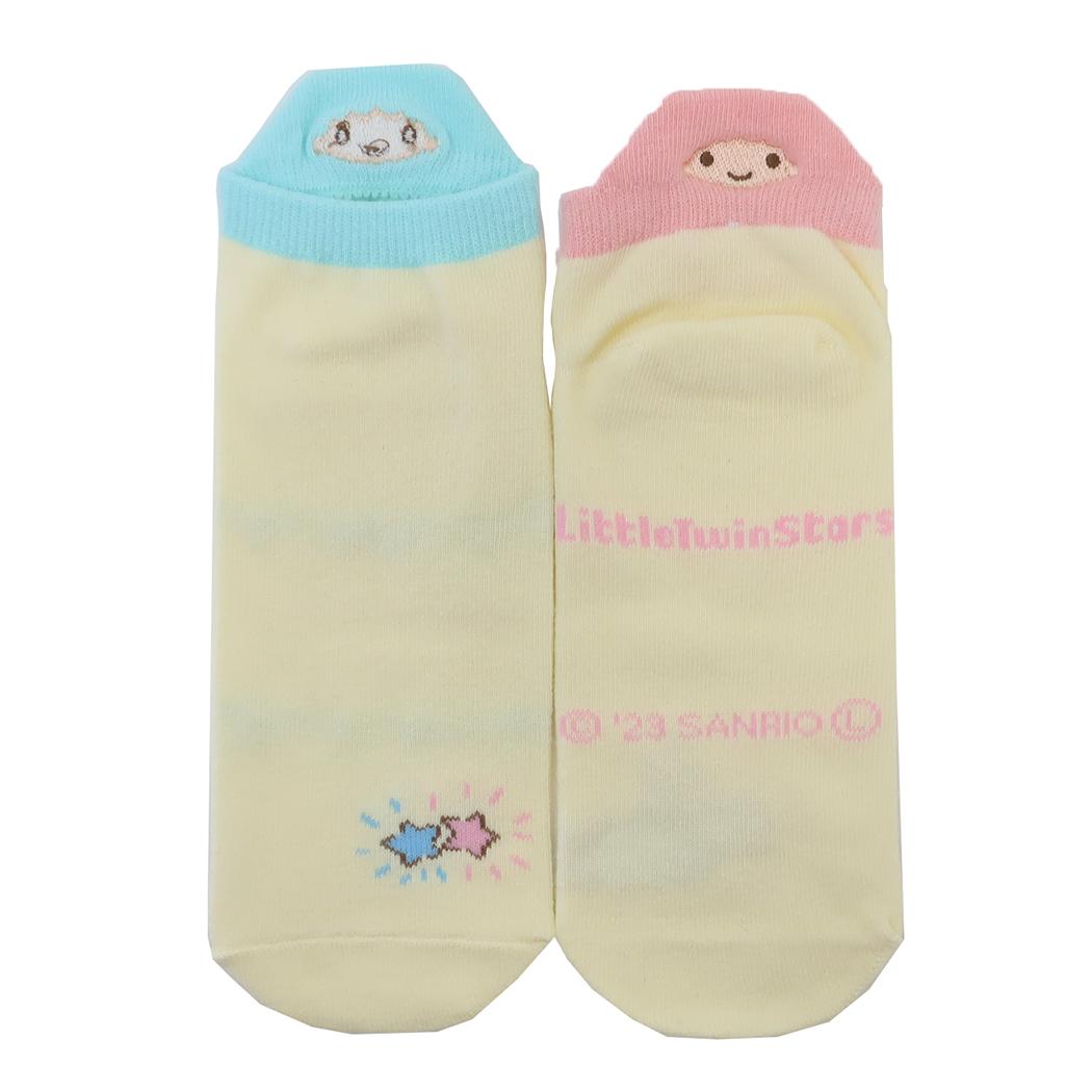 刺繍ヒールソックス レディース 女性用靴下 リトルツインスターズ キキ＆ララ フレンズ サンリオ ジェイズプランニング かわいい メール便可