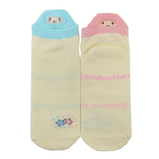 刺繍ヒールソックス レディース 女性用靴下 リトルツインスターズ キキ＆ララ フレンズ サンリオ ジェイズプランニング かわいい メール便可