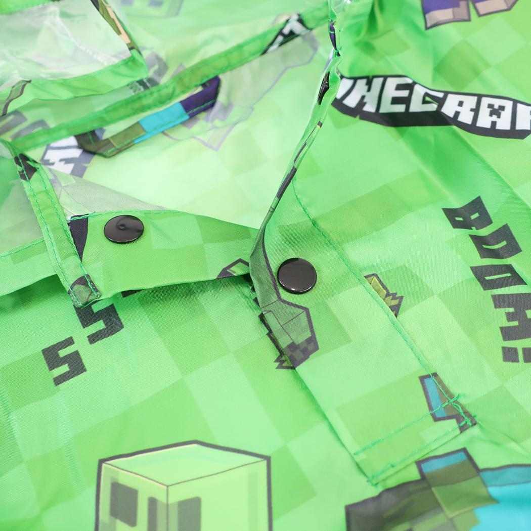 マインクラフト 子供用 レインウェア キッズ レインポンチョ グリーン Minecraft ジェイズプランニング