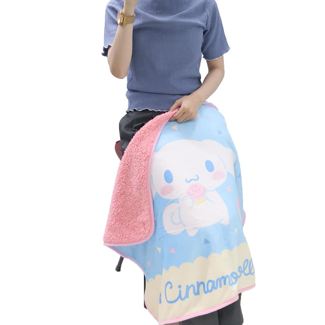 ふわふわブランケット ボタン付き ひざ掛け毛布 シナモロール サンリオ ウォーマー雑貨 防寒用品