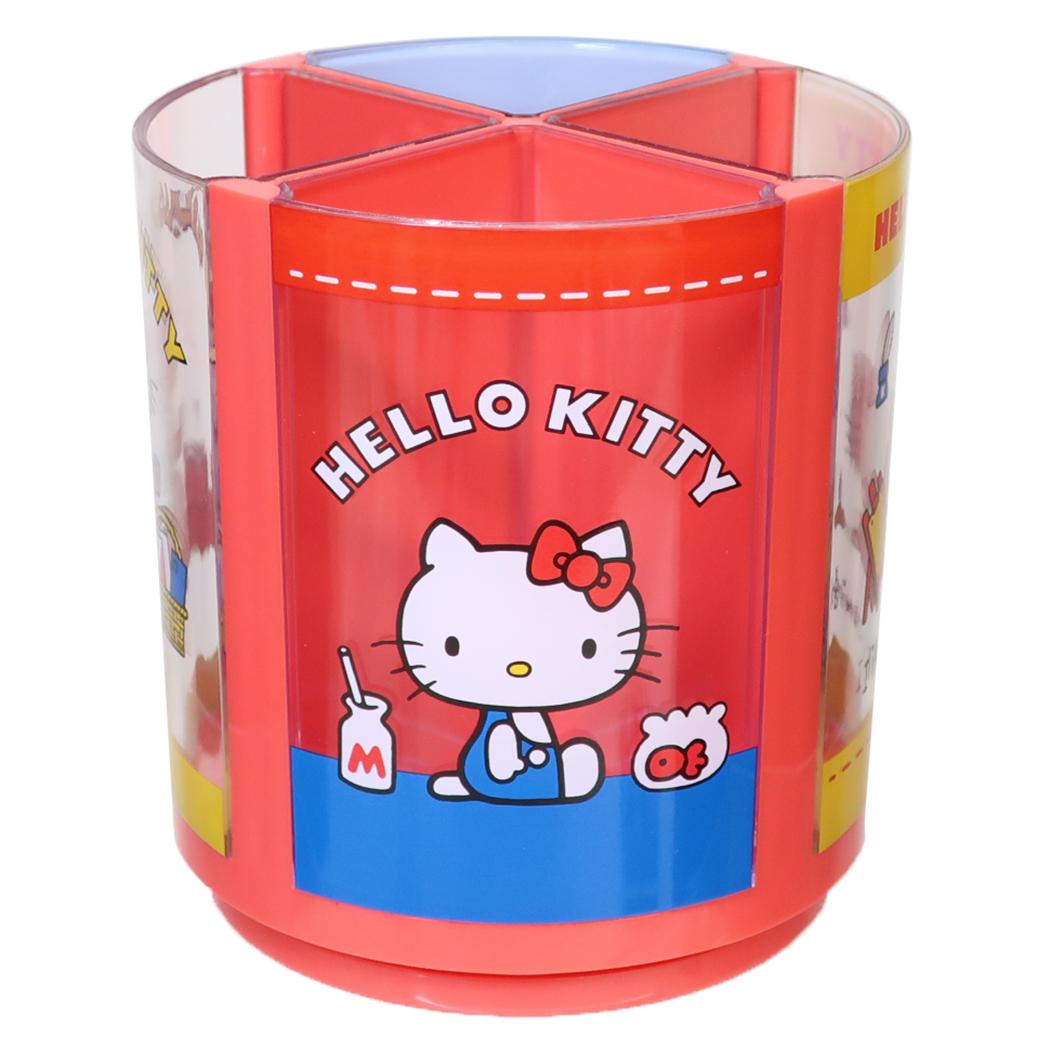 ハローキティ 回転 ペン立て 回る ペンスタンド レッド サンリオ デスク 整理 かわいい キャラクター グッズ シネマコレクション