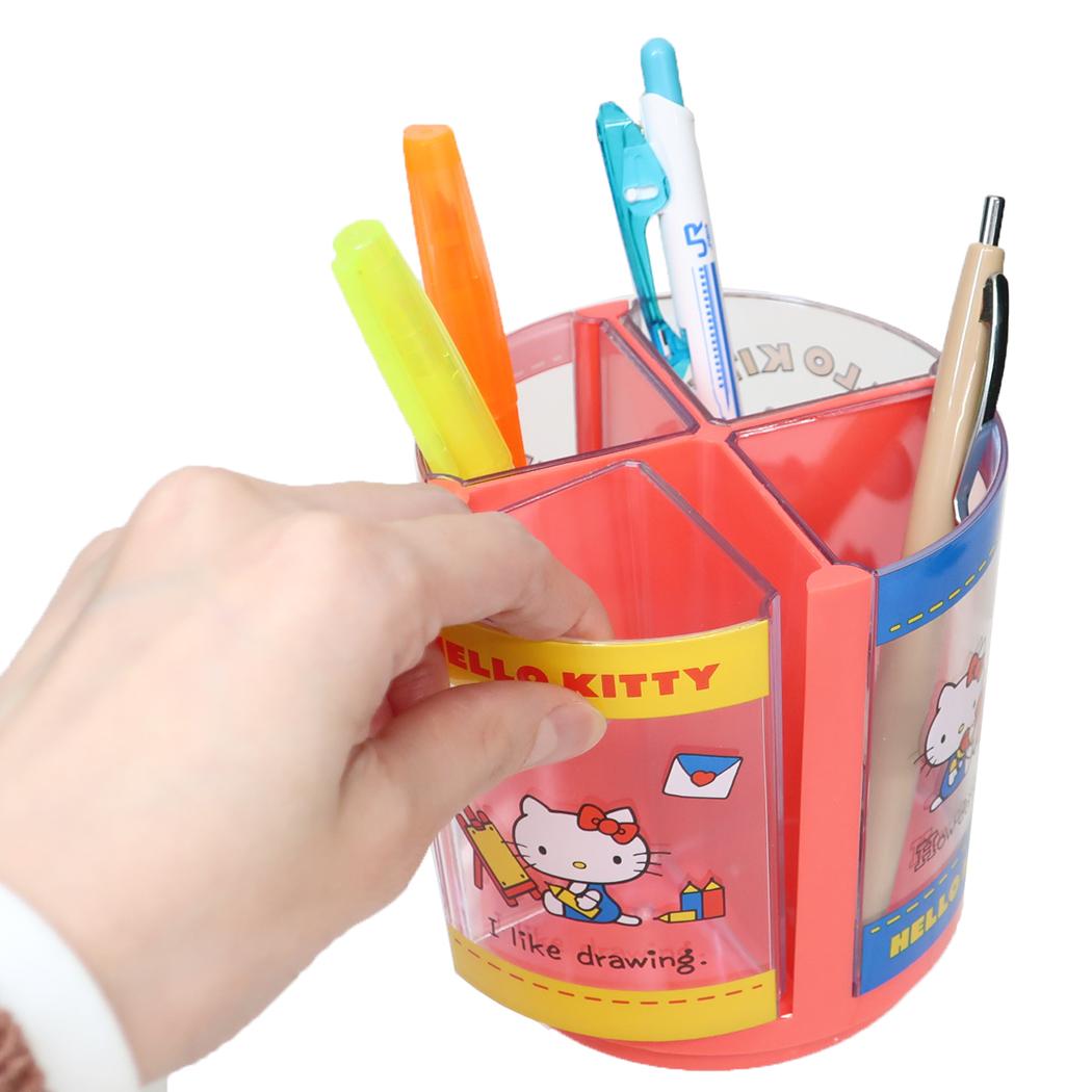 ハローキティ 回転 ペン立て 回る ペンスタンド レッド サンリオ デスク 整理 かわいい キャラクター グッズ シネマコレクション