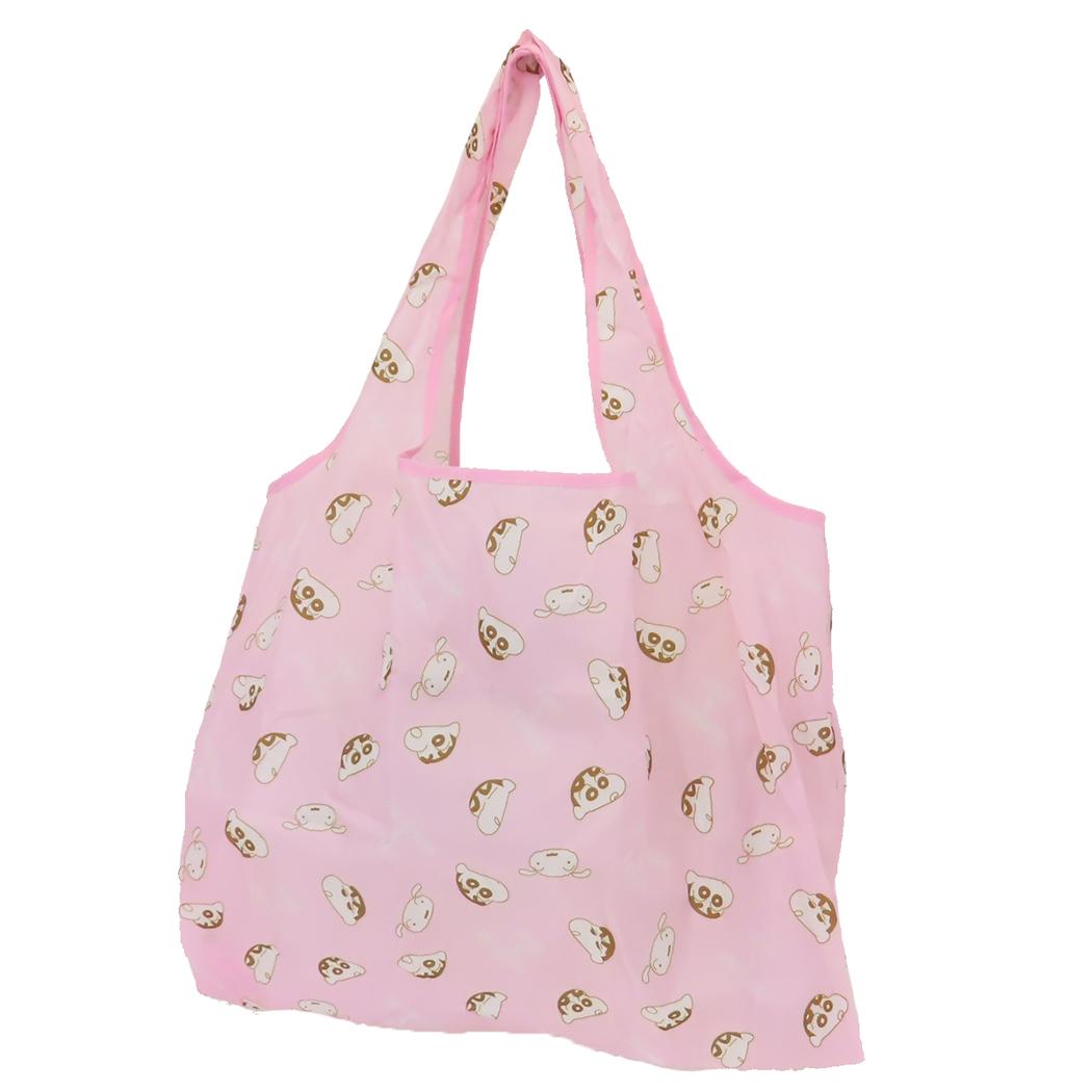 ポケット付きエコバッグ ショッピングバッグ クレヨンしんちゃん ピンク マルヨシ お買い物かばん アニメメール便可