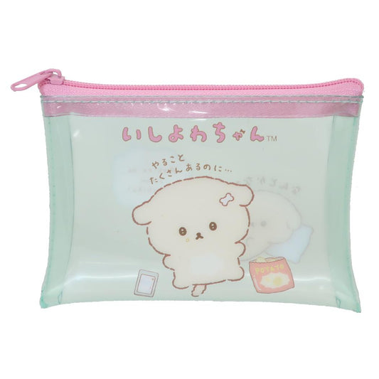 いしよわちゃん ミニポーチ クリアフラットポーチ S ミント サンエックス 小物入れ キャラクター グッズ メール便可 シネマコレクション