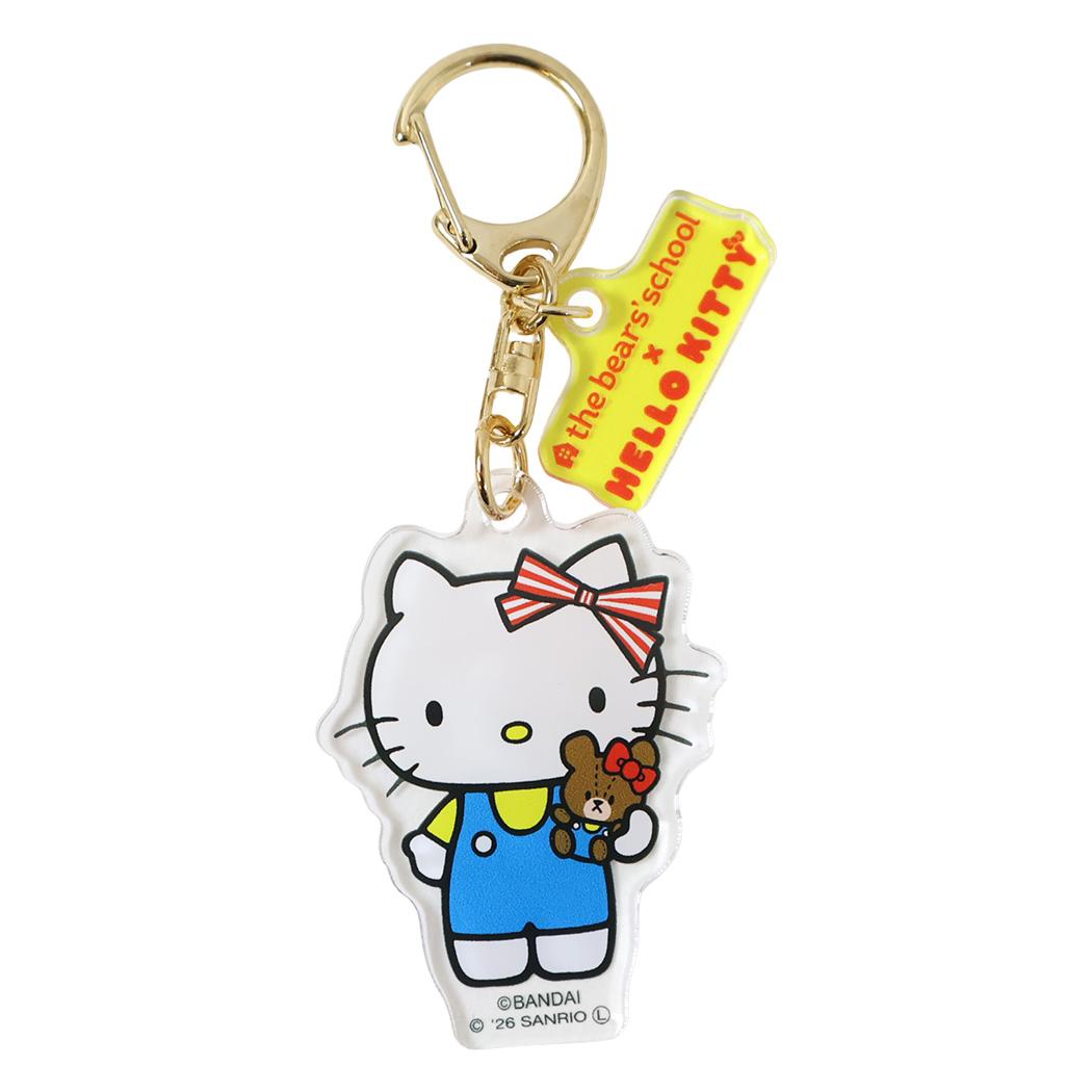ハローキティxくまのがっこう キーリング アクリルキーホルダー ハローキティ ロゴ サンリオ