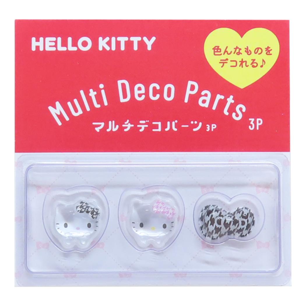ハローキティ ネイルパーツ マルチデコパーツ3P 千鳥格子 サンリオ
