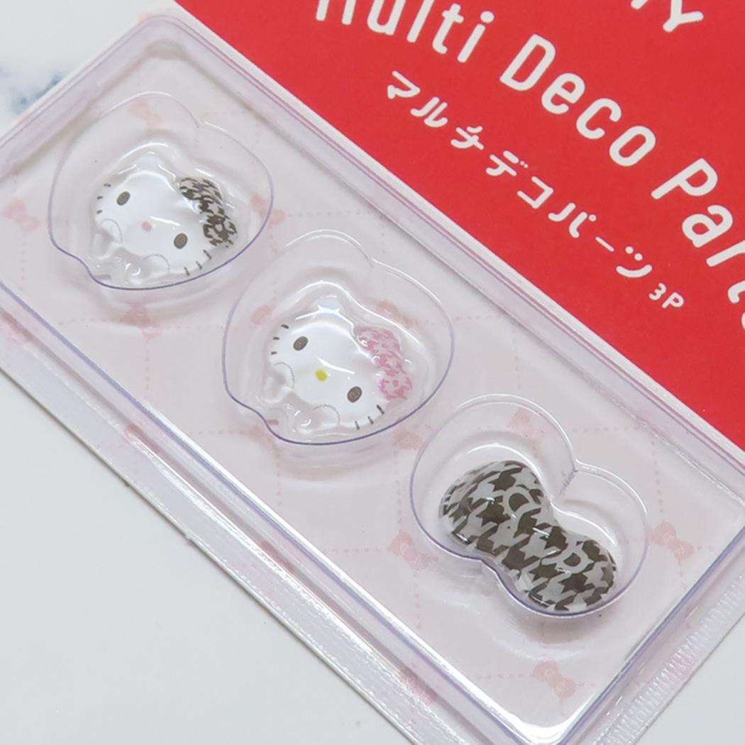 ハローキティ ネイルパーツ マルチデコパーツ3P 千鳥格子 サンリオ