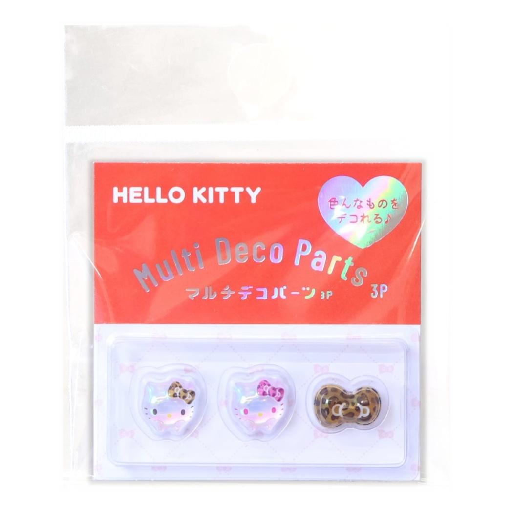 ハローキティ ネイルパーツ マルチデコパーツ 3P ヒョウ柄 サンリオ