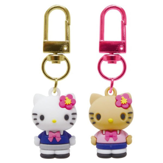 ハローキティ キーリング PVCペアキーホルダー ギャル サンリオ マスコット お揃い キャラクター グッズ メール便可 シネマコレクション
