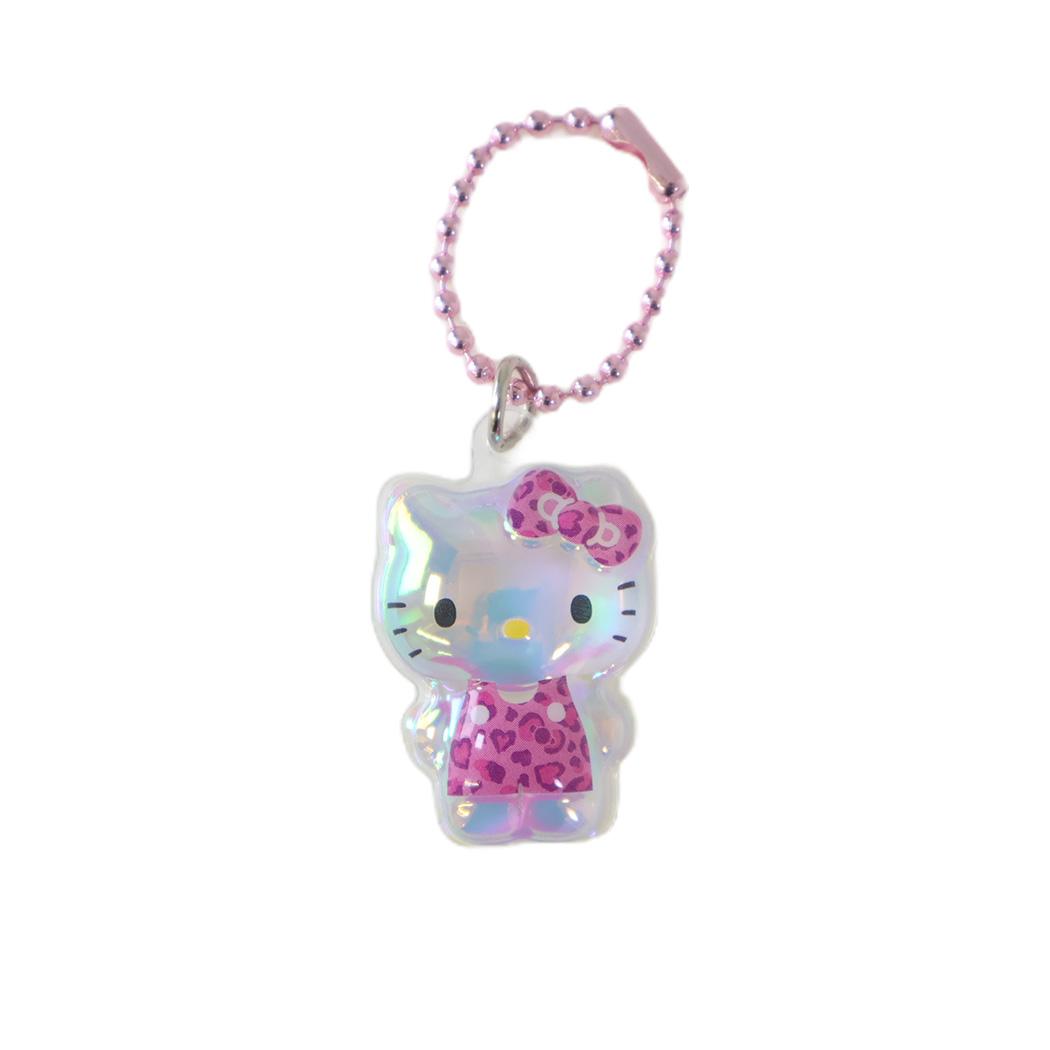 ハローキティ キーホルダー ぷっくりったいプチボールチェーン ヒョウ柄/ピンク サンリオ