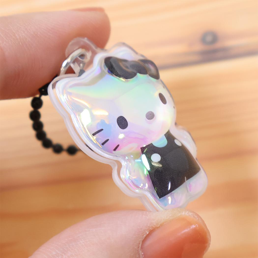 ハローキティ キーホルダー ぷっくりったいプチボールチェーン モノクロ サンリオ