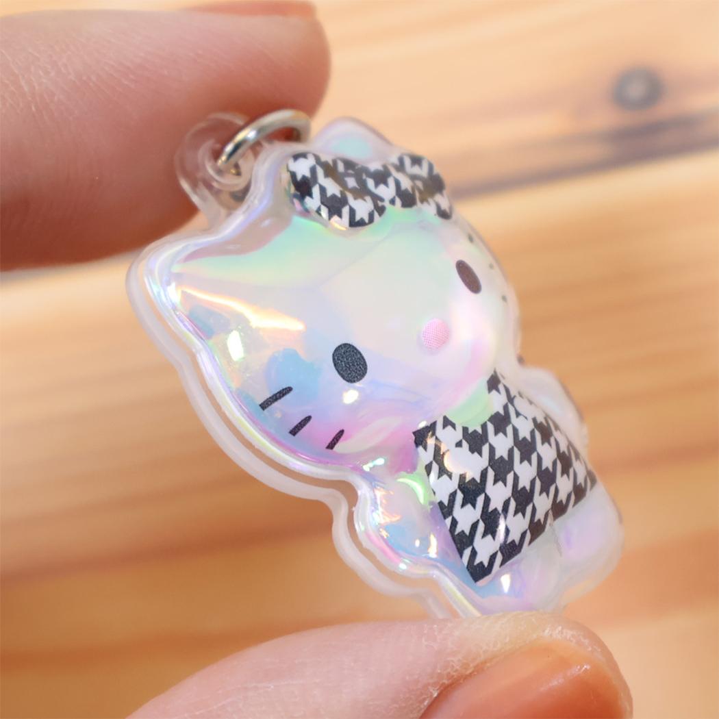ハローキティ キーホルダー ぷっくりったいプチボールチェーン 千鳥格子 サンリオ