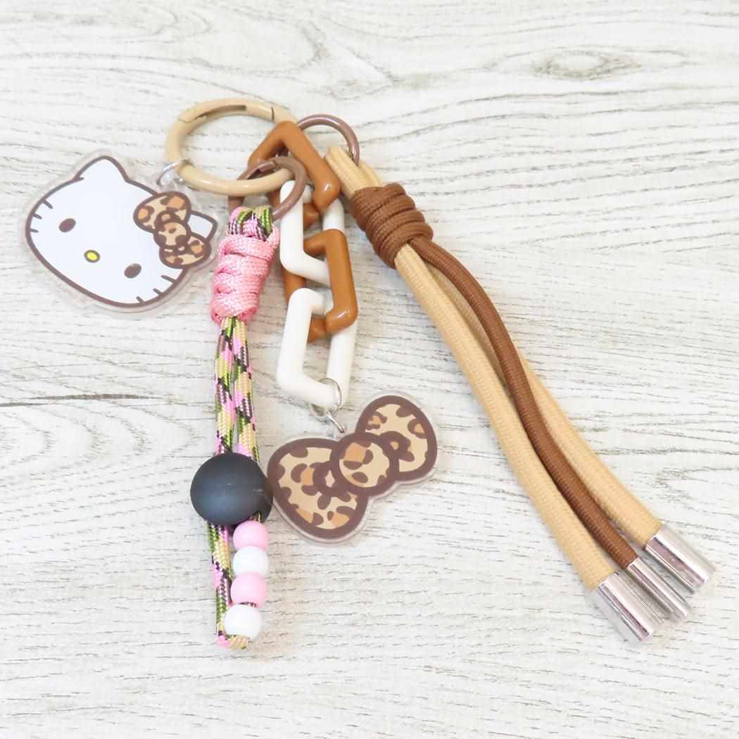 ストラップチャーム キーリング ハローキティ ヒョウ柄 サンリオ プチギフト バッグチャーム メール便可