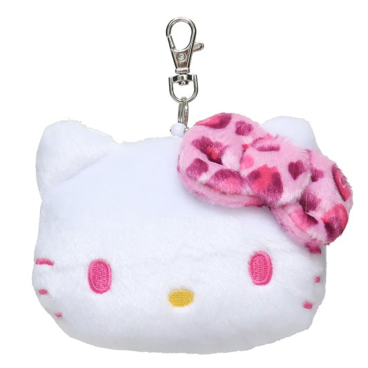 リール付きフェイスパスケース 定期入れ ハローキティ ヒョウ柄シリーズ ピンク サンリオ ケイカンパニー ぬいぐるみパスケース ICカードケース