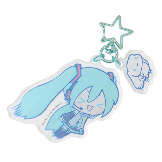 アクリルキーホルダー キーリング 初音ミクxシナモロール 疾走 ケイカンパニー プレゼント メール便可