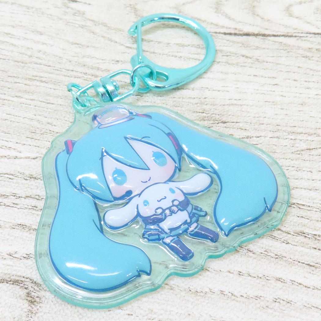 ぷっくりったいキーホルダー キーリング 初音ミクxシナモロール なかよし ケイカンパニー プレゼント メール便可