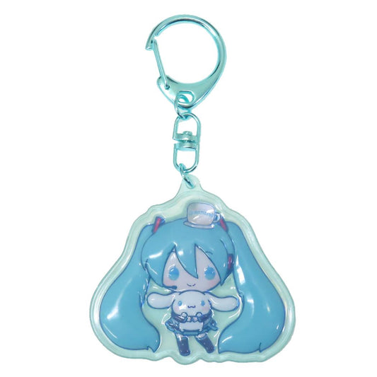 ぷっくりったいキーホルダー キーリング 初音ミクxシナモロール なかよし ケイカンパニー プレゼント メール便可
