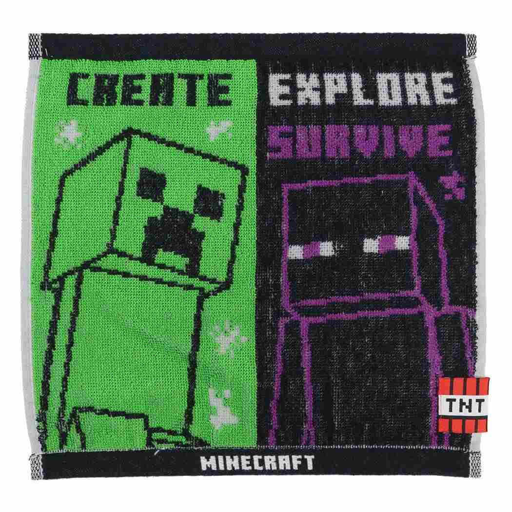 マインクラフト ミニタオル ジャガードミニタオル クリーパー＆エンダーマン Minecraft 汗拭きタオル ゲームキャラクター グッズ メール便可 シネマコレクション