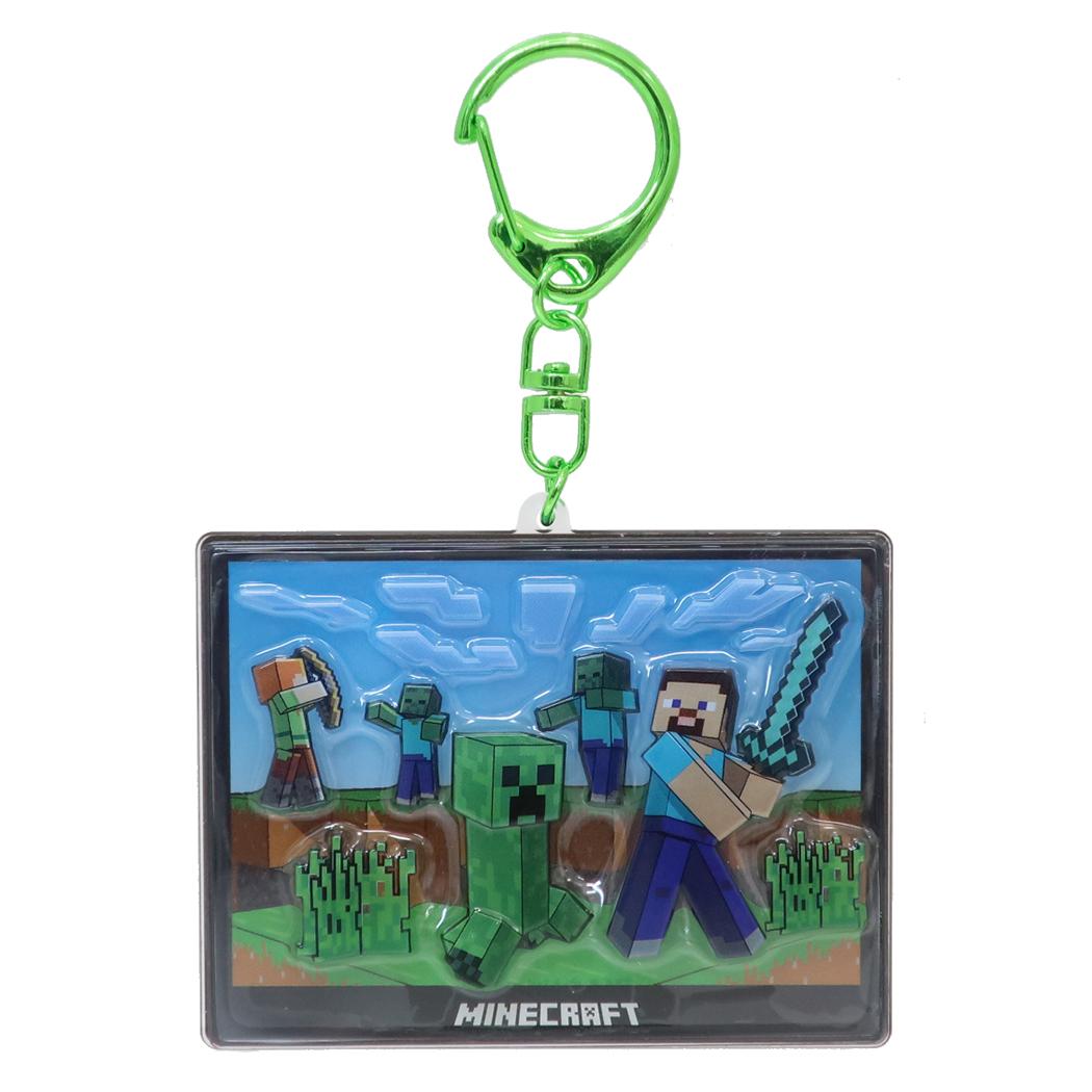 ぷっくりったいキーホルダー（場面写） キーリング マインクラフト オーバーワールド Minecraft プレゼント ゲームメール便可