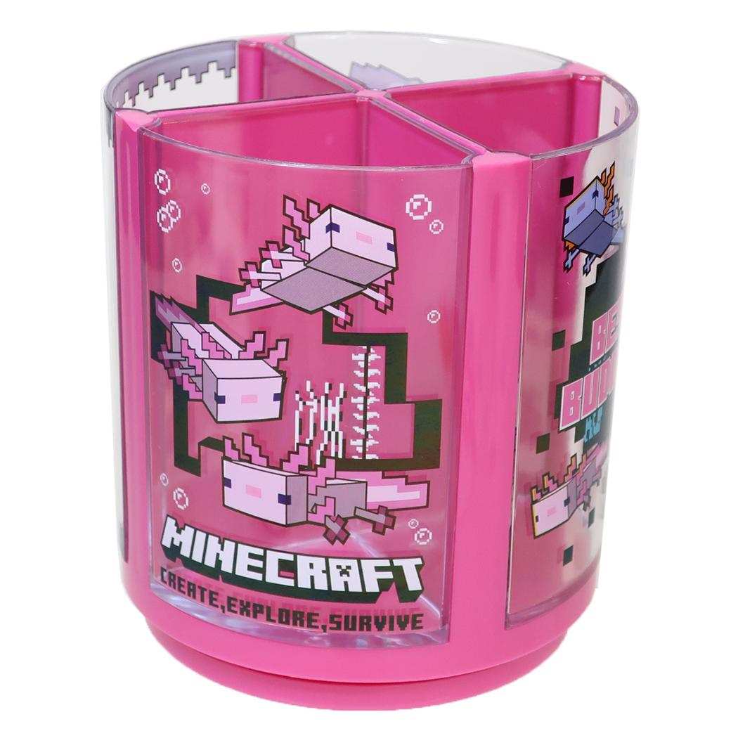 回るペンスタンド 回転ペン立て マインクラフト ウーパールーパー Minecraft 卓上収納 ゲーム