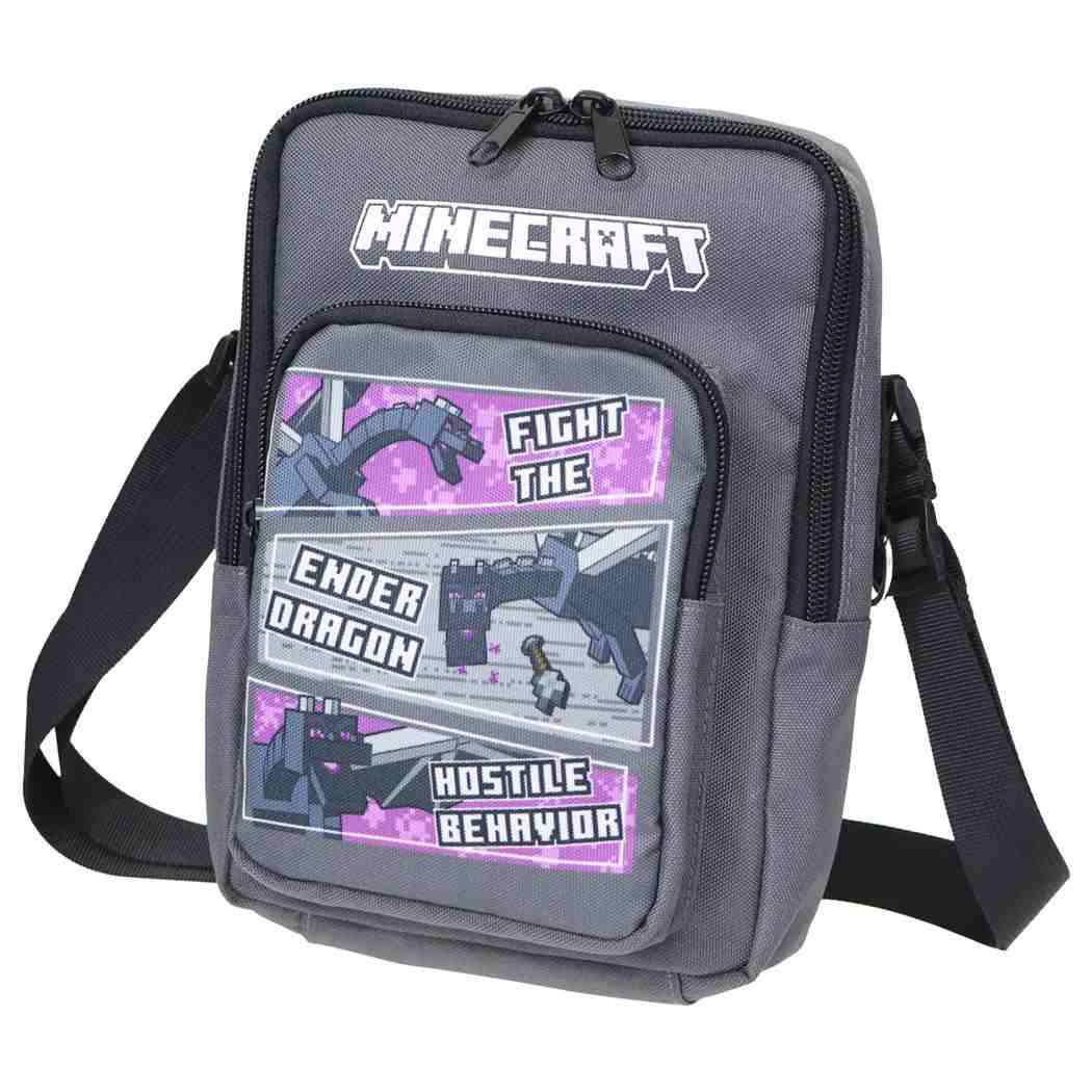 ポケット付きショルダーバッグ ショルダーバッグ マインクラフト エンダードラゴン Minecraft 斜め掛けかばん ゲーム