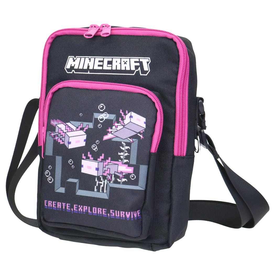 ポケット付きショルダーバッグ ショルダーバッグ マインクラフト ウーパールーパー Minecraft 斜め掛けかばん ゲーム
