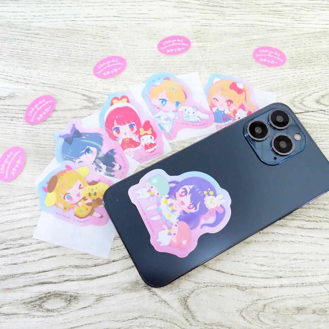 ステッカー シール 推しの子xサンリオキャラクターズ 星野アクア シナモロール サンリオ ケイカンパニー デコシール かわいい キャラクターシール メール便可