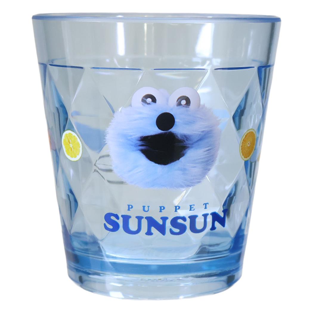 パペットスンスン プラコップ キラキラクリアカップ ブルー PUPPET SUNSUN